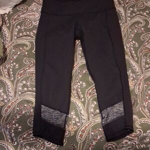 lululemon athletica Black Capris with Gray Accents